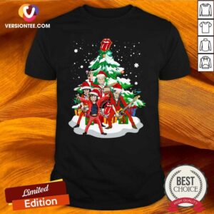 Top The Rolling Stones Band Music Wear Pajama Santa Christmas Tree Merry Xmas Shirt