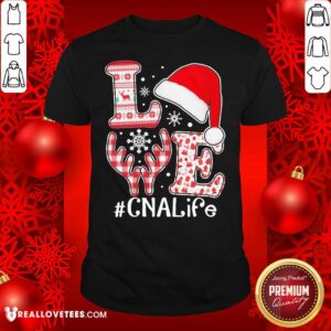 Premium Love Hat Santa And Reindeer #CNA Life Worker Ugly Christmas Shirt