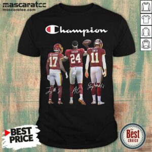 Top Terry Mclaurin 17 Antonio Gibson 24 Alex Smith 11 Washington Redskins Champion 2020 Signatures Shirt