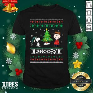 Original The Peanuts Charlie Brown And Snoopy Ugly Merry Christmas Tree Shirt