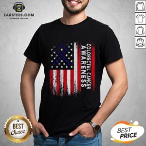 Funny Colorectal Cancer Awareness American Flag Shirt