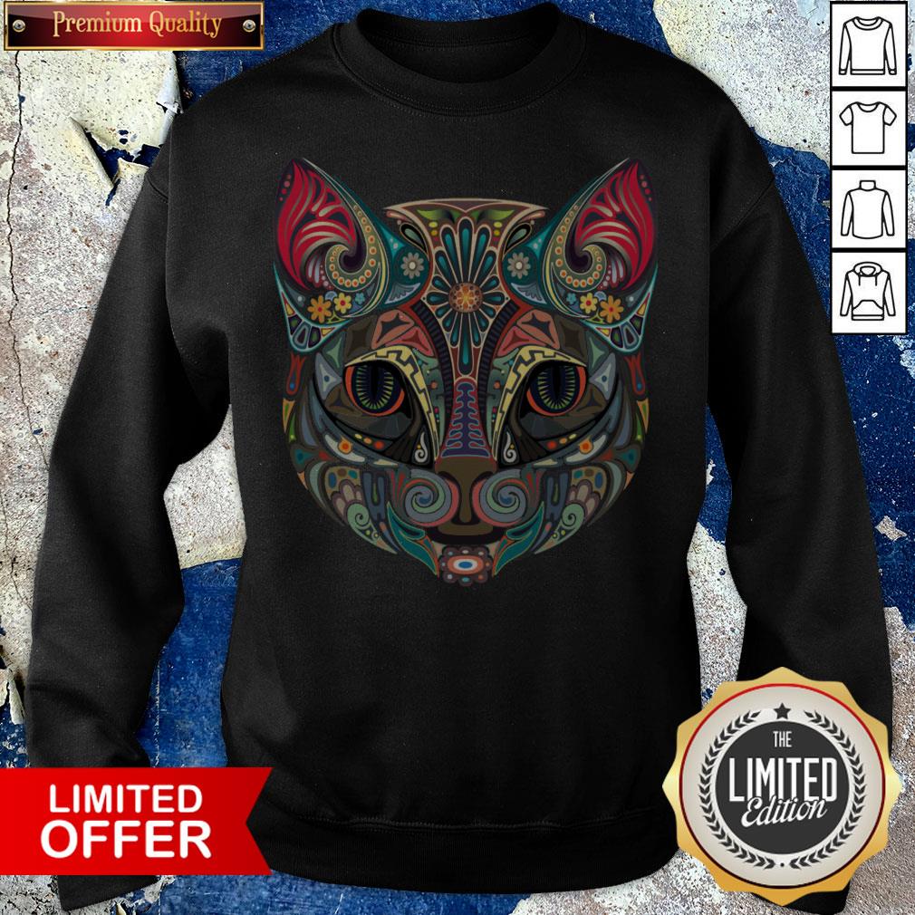 Cat Sugar Skull Dia De Los Muertos Day Of The Dead Shirt