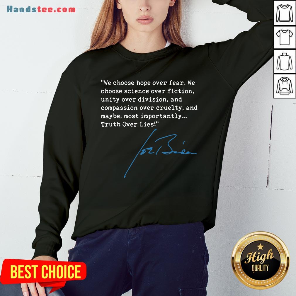 Top Truth Over Lies Joe Biden 2020 Shirt