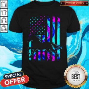 Funny Horse American Flag Independence Day Shirt