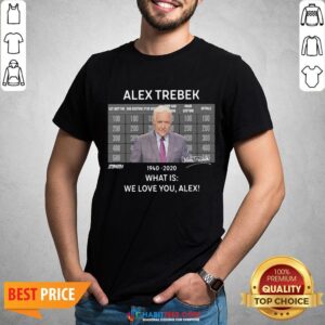 Funny Alex Trebek 1940 2020 What Is We Love You Alex Shirt