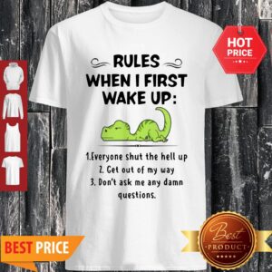 Rules When I First Wake Up Everyone Shut The Hell Up Dinosaurs Shirt