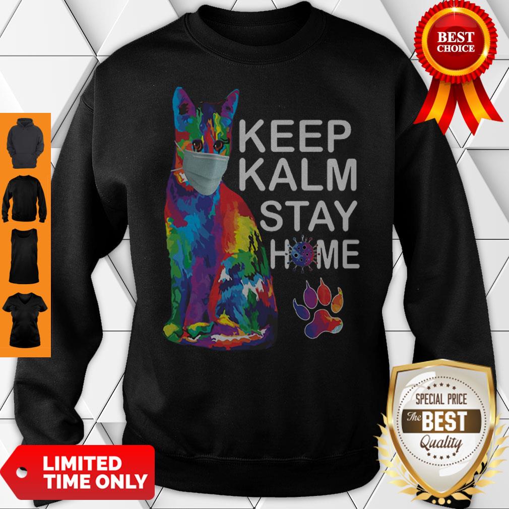 Cat Color Mask Keep Kalm Stay Home Coronavirus Shirt