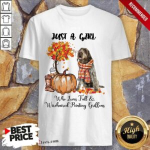 Just A Girl Who Loves Fall And Wirehaired Pointing Griffon Halloween Shirt