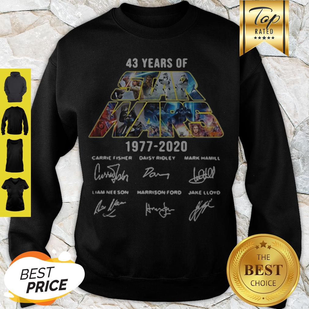 43 Years Of Star Wars 1977-2020 Signatures Carrie Fisher Shirt