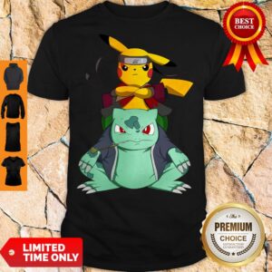 Premium Pikachu Bulbasaur Pokemon Naruto Parody Shirt