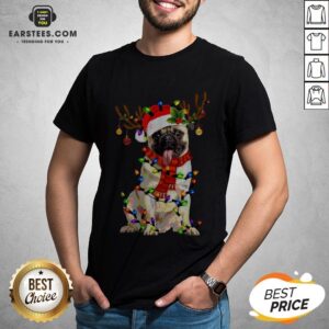 Original Santa Pug Reindeer Merry Christmas Shirt