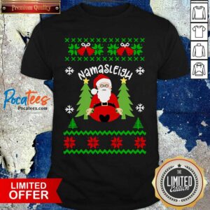 Happy Santa Yoga Namasleigh Ugly Christmas Shirt