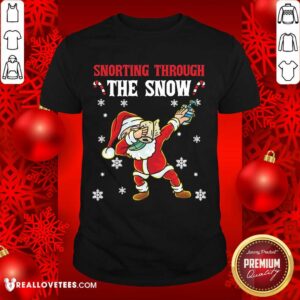 Pro Snorting Through The Snow Dabbing Santa Claus Face Mask Toilet Paper Hand Sanitizer Christmas Shirt