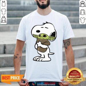 Official Snoopy Hug Baby Yoda Shirt