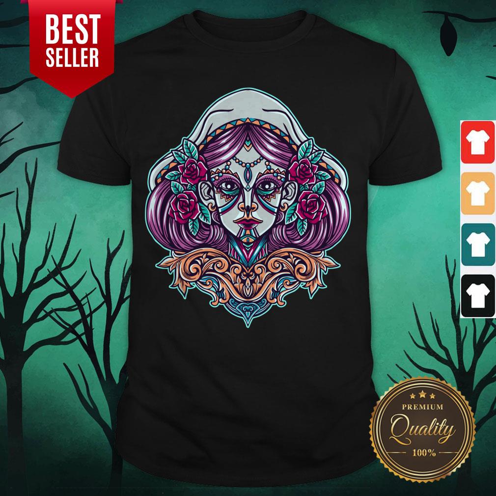 Sugar Skull Woman Day Dead Dia De Muertos Mexican Holiday Shirt