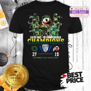 Oregon Ducks 2019 Pac 12 Conference Championship 37 Or 15 Shirt