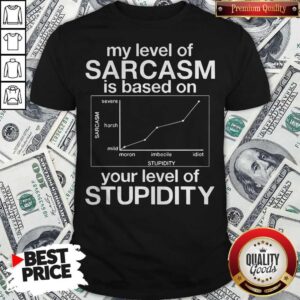 My Level Of Sarcasm Is Based On Your Level Of Stupidity Severe Harsh Mild Shirt