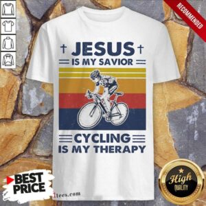 Good Jesus Is My Savior Cycling Is My Therapy Vintage Shirt