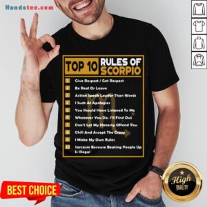 Funny 10 Rules Of Scorpio Shirt