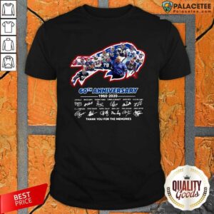 Official Buffalo Bills 60th Anniversary 1960 2020 Thank You For The Memories Signatures Shirt
