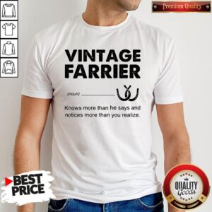 Official Vintage Farrier Definition Knows More Than He Says And Notices More Than You Realize Shirt