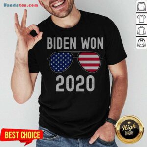 Top Biden Won American Flag Glasses Shirt