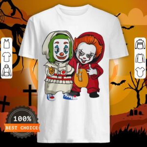 Baby Joker And Pennywise Horror Movies Characters Halloween Shirt