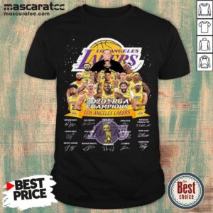 Official Los Angeles Lakers 2020 NBA Champions Signatures Shirt