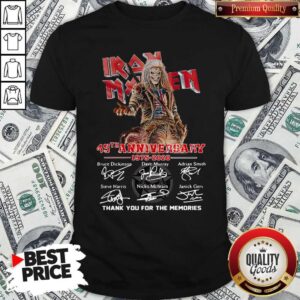 Perfect Iron Maiden 45th Anniversary 1985 2020 Thank You For The Memories Signatures Halloween Shirt