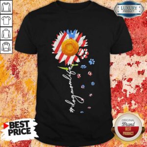 Top Sunflower Paws Dog Mom Life American Flag Independence Day Shirt
