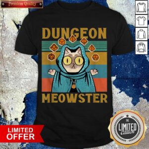 Dungeon Meowster Nerdy Gamer Cat Halloween Vintage Shirt