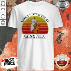 Easily Distracted By Cats And Cello Vintage Shirt
