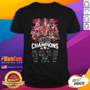 Pretty Alabama Crimson Tide Rose Bowl Champions 2021 Signatures Shirt