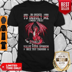 Dragon In Order To Insult Me I Must First Value Your Opinion Nice Try Though Shirt