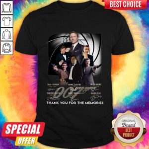 007 Sean Connery George Lazenby Roger Moore Timothy Dalton Pierce Brosnan Daniel Craig Thank You For The Memories Signatures Shirt