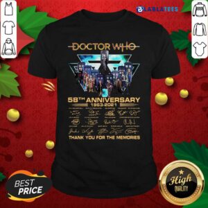 Great Doctor Who 58th Anniversary 1963 2021 Thank You For The Memories Signatures Shirt