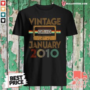 Nice Vintage Born January 2010 11th Birthday Quarantine Shirt