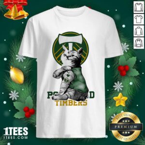 Lovely Tattoo Cat I love Portland Timbers Shirt