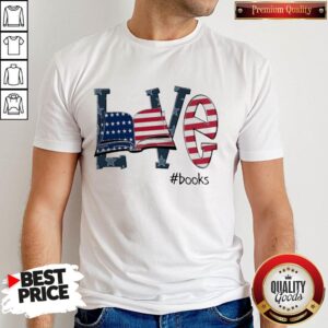 Awesome Love #Books America Flag Shirt