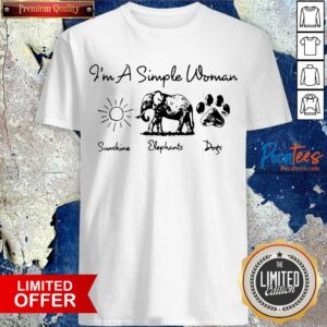 Simple Woman Sunshine Elephants Dogs Shirt