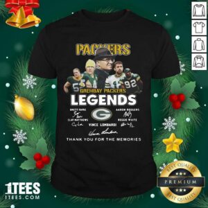 Pretty Green Bay Packers Legends Brett Favre Aaron Rodgers Clay Matthews Reggie White Vince Lombardi Signatures Shirt