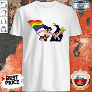 Top LGBT Wonder Woman Punch Trump Shirt