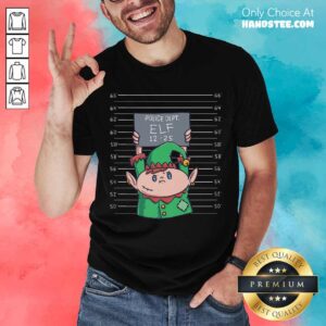 Original Elf Mugshot Funny Christmas Elves Police Officer Policemen Shirt