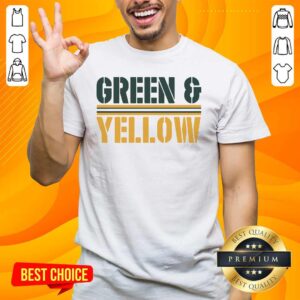 New 2 Green And Yellow Bay Shirt