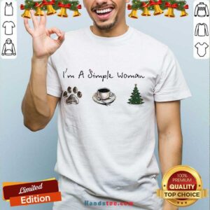 Nice I’m A Simple Woman Dog Paw Coffee And Tree Christmas Shirt