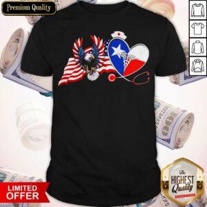 Top The Heart Nurse Eagle American Flag Shirt