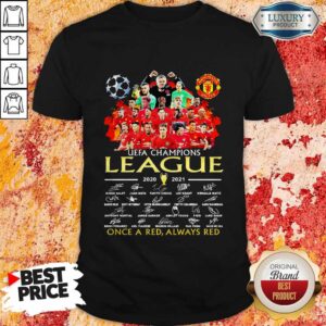 Official Manchester United UEFA Champions League 2020 2021 Once A Red Always Red Signatures Shirt