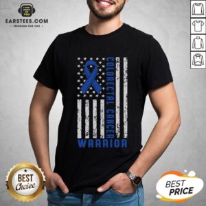Awesome Colorectal Cancer Survivor Learn CRC Warrior American Flag Shirt