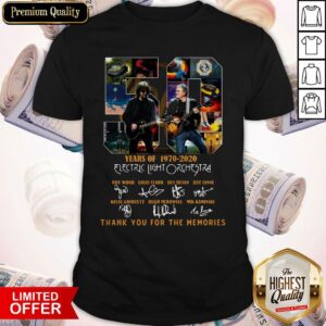 Original 50 Years Of 1970 2020 Electric Light Orchestra Thank You For The Memories Shirt