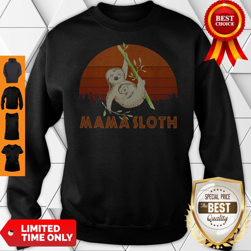 Official Mama Sloth Sunset Mother Day Shirt